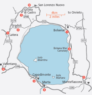 Lake Bolsena map