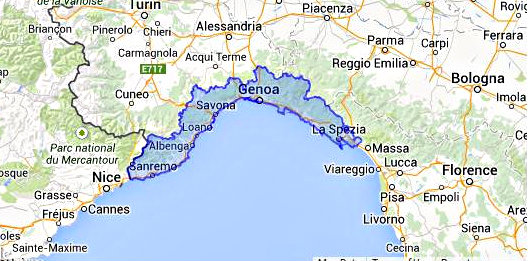 Liguria map