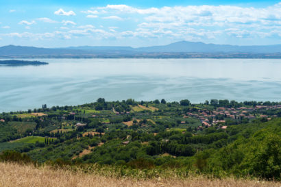 The Trasimeno lake at summer near Passignano