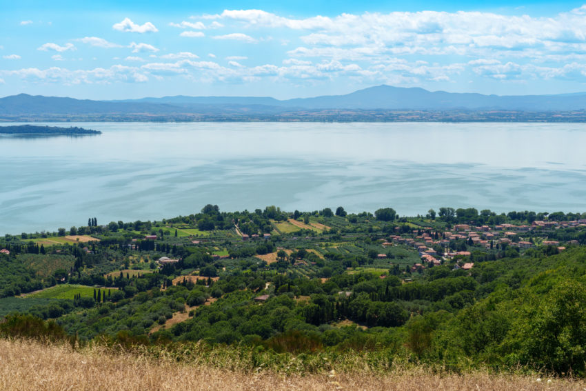 The Trasimeno lake at summer near Passignano
