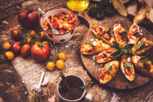 Rustic Bruschetta with Fresh Tomatoes and Basil